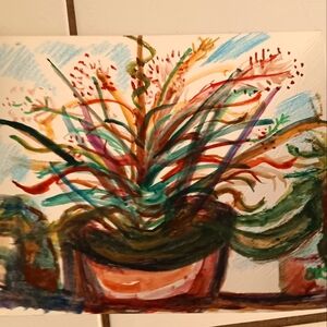 Original watercolor drawing titled "Aloe Vera"